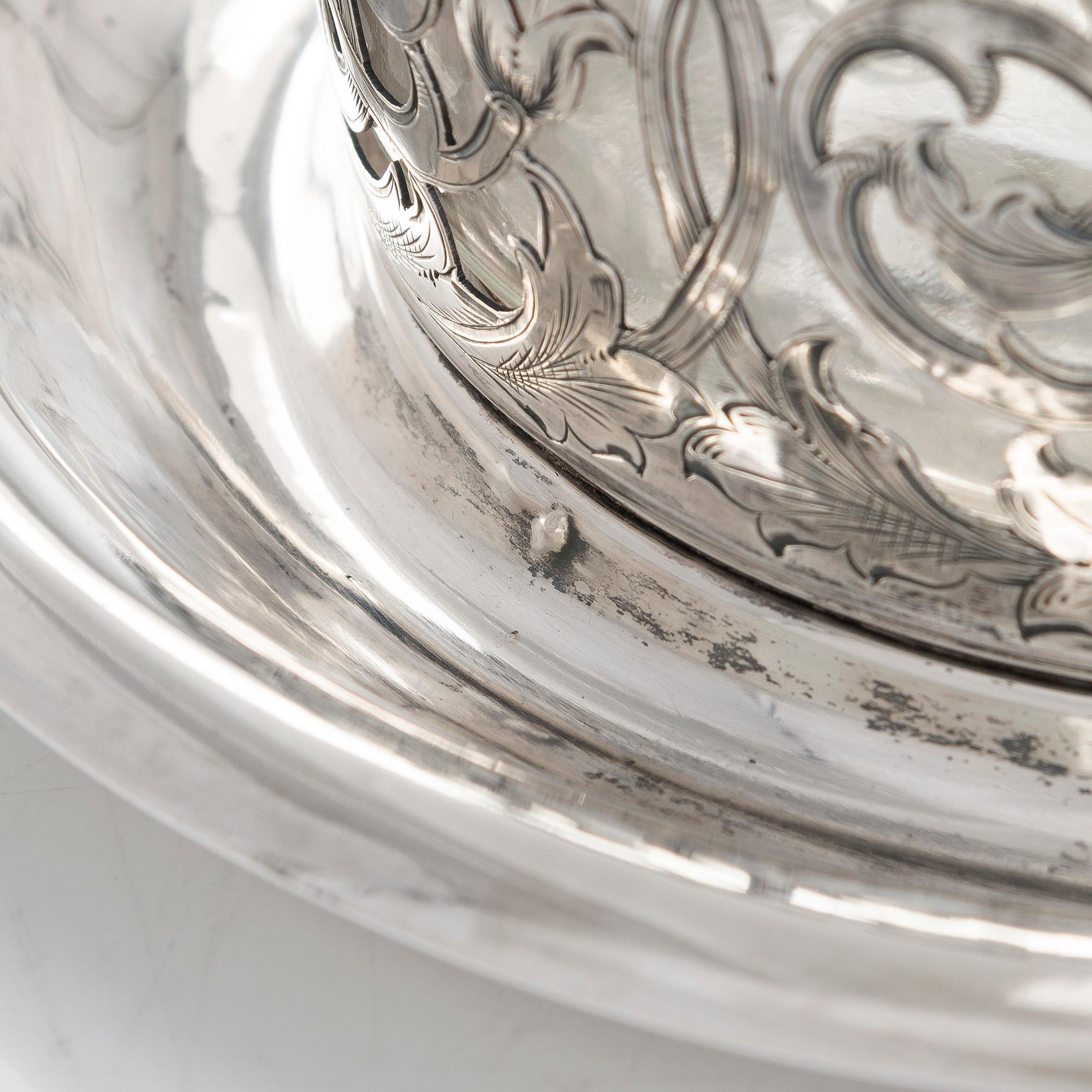 Alexander Kordes, smörbytta, silver, S:t Petersburg, Ryssland 1867.