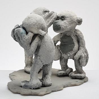 Mårten Medbo, skulptur, "Schoolyard Monkeys", signerad och daterad 2010.