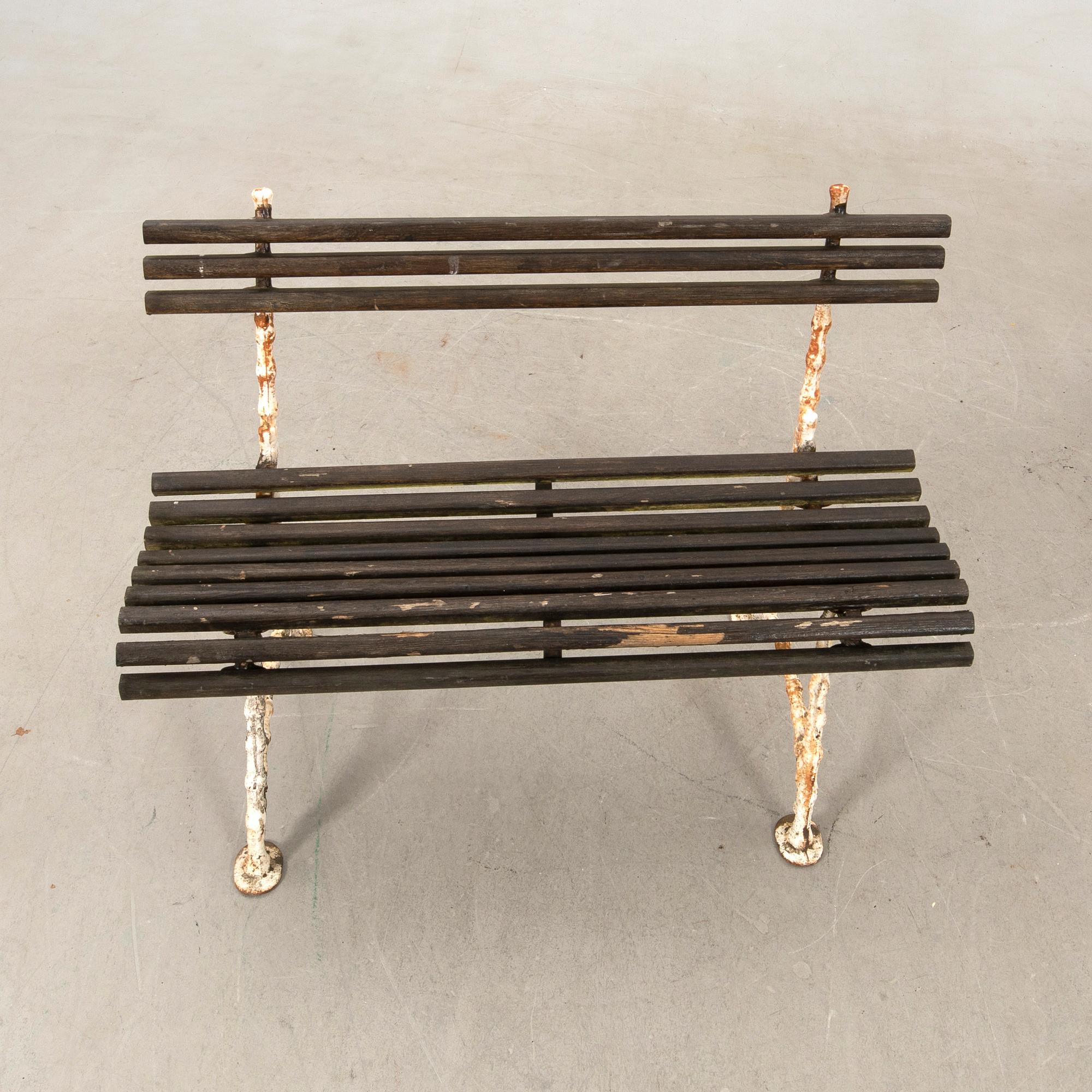 Garden benches, a pair from around 1900.