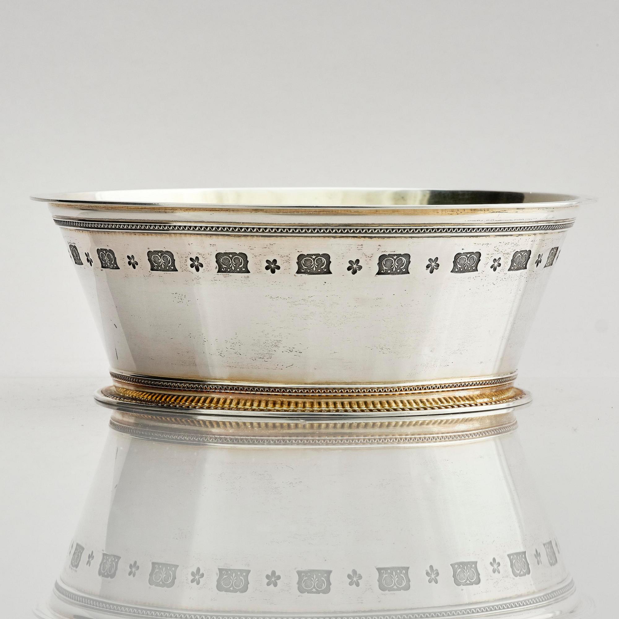Wiwen Nilsson, a parcel-gilt sterling silver bowl, the so called 'Byzantine' bowl, Lund Sweden 1949.