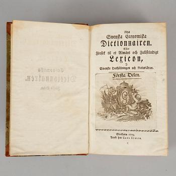 Economiska dictionnairen, 1779-1806 (4 vol).