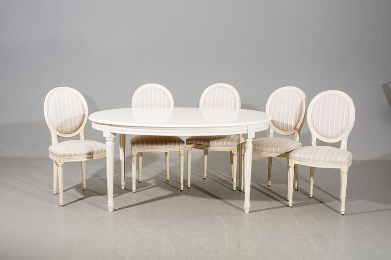 MATGRUPP, 13 delar, gustaviansk stil, 1900-talets andra hälft.