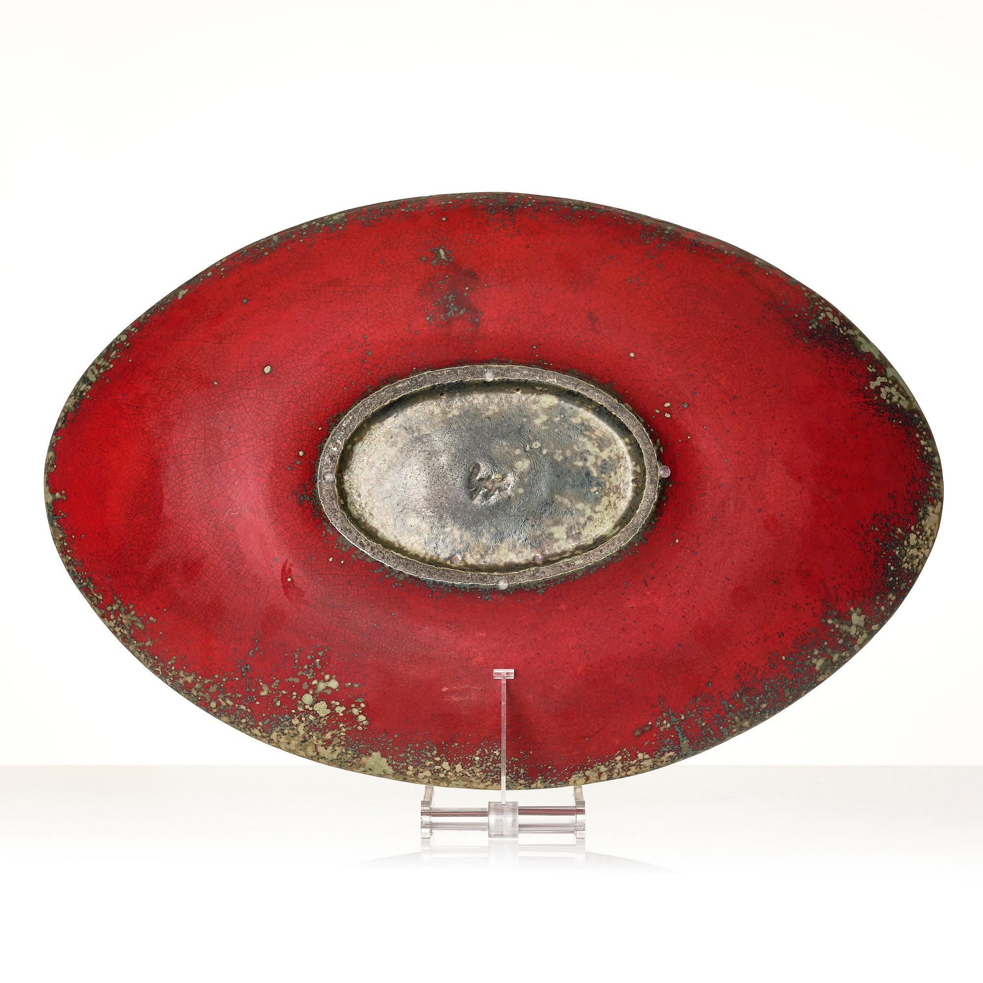Hans Hedberg, a large faience dish, Biot, France.