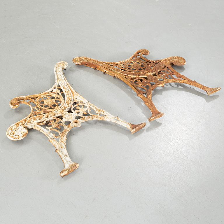 A pair of gables for a garden sofa, fist half of the 20th century.