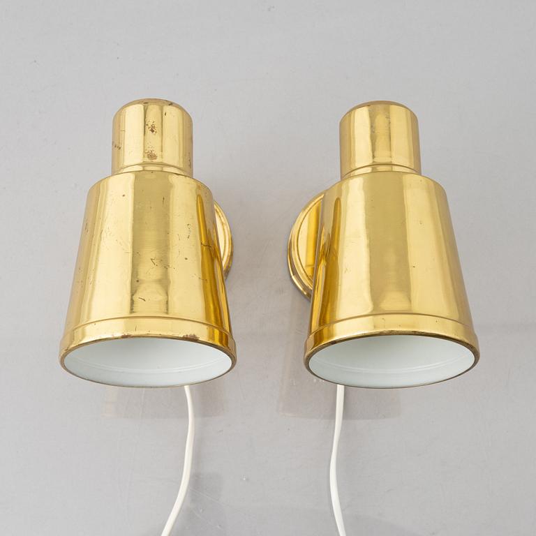 A pair of wall lamps, Bröderna Johansson Autometall, Skellefteå, Sweden, 1960's.