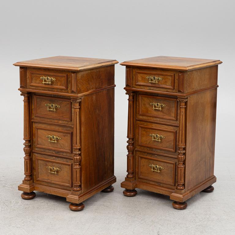 Chests of drawers, a pair, Neo-Renaissance, late 19th century.