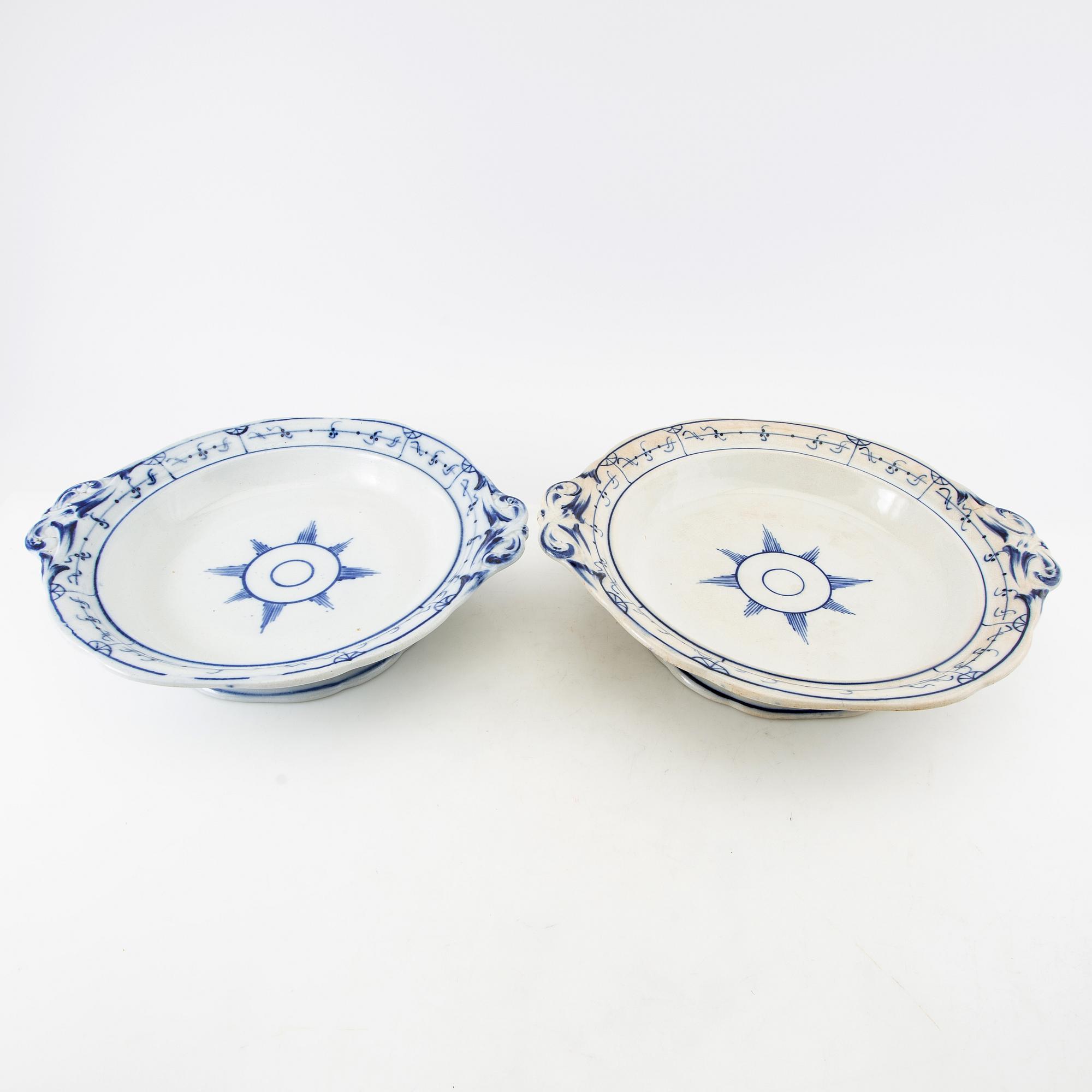 Carafes/trays 3 pcs Gustavsberg early 20th century.