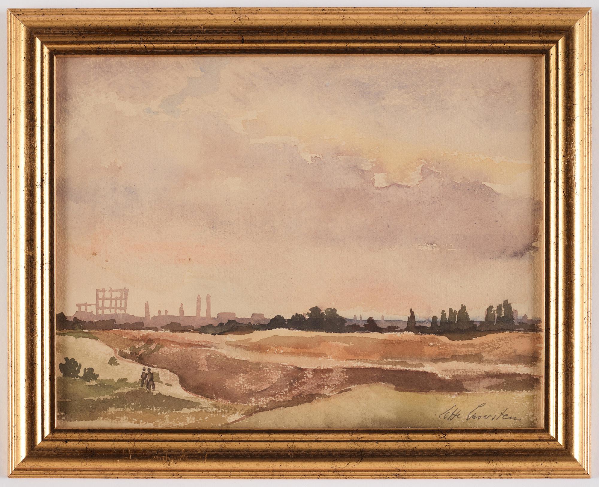 Lotte Laserstein, Landscape with city in the background.