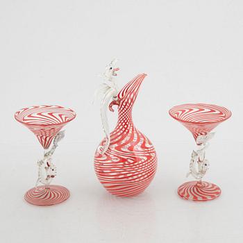 Fritz Lampl, three glass service pieces, Bimini, Vienna, 1920s/30s.