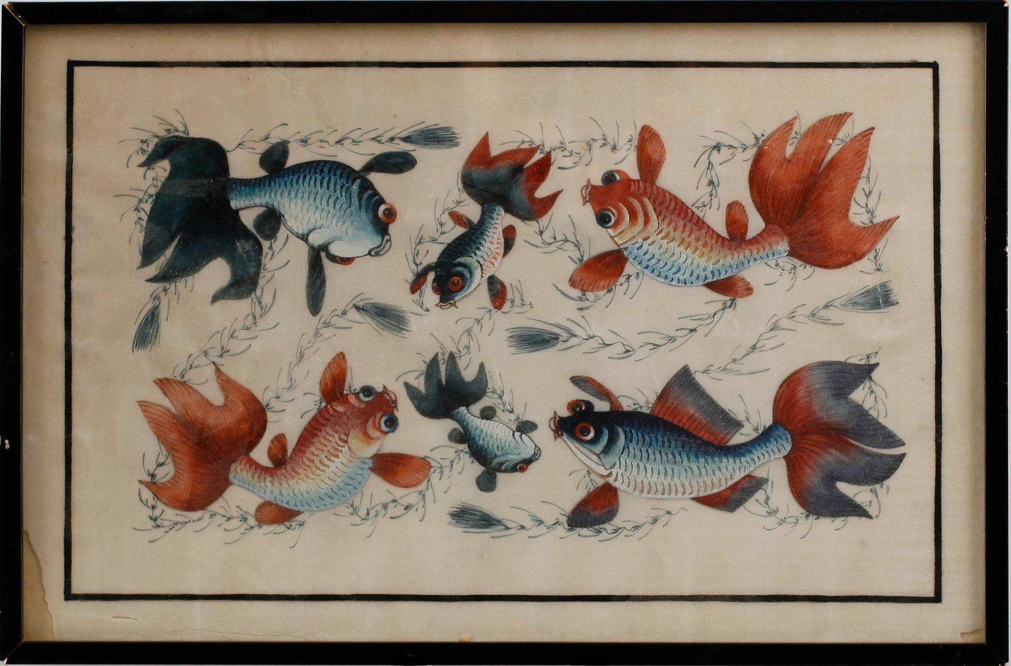 OKÄND KONSTNÄR, 8 st, akvareller på rispapper, Kina, 1800/1900-tal.