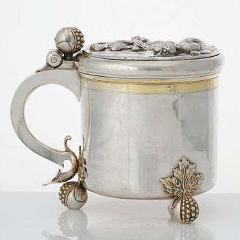Hans Richter, dryckeskanna, silver, Stockholm (1661-1695 (1711-), före 1689. Barock.