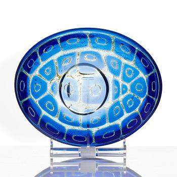 Sven Palmqvist, a ravenna glass bowl, Orrefors, Sweden, 1955, no 876.