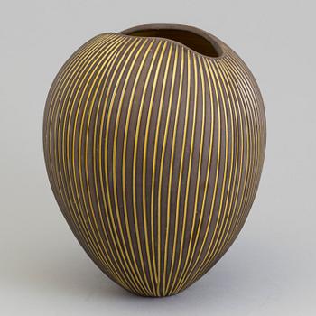 HJÖRDIS OLDFORS, a "Kokos" earthenware vase from Upsala-Ekeby, 1954-8.