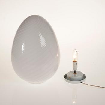 BORDSLAMPA, Muranoglas, "Egg lamp", design Venini, Italien.