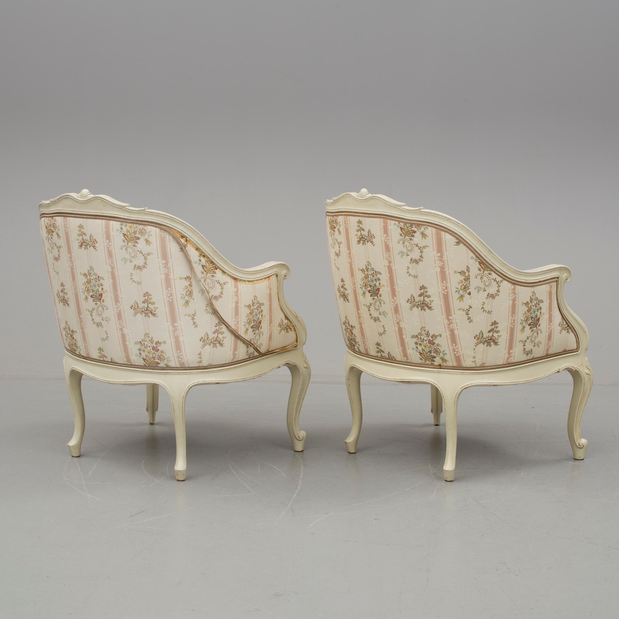 BERGERER, ett par, rokokostil, 1900-talets mitt.