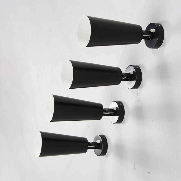 Lisa Johansson-Pape, four 1960s wall lights, model 13-007, Stockmann Orno.