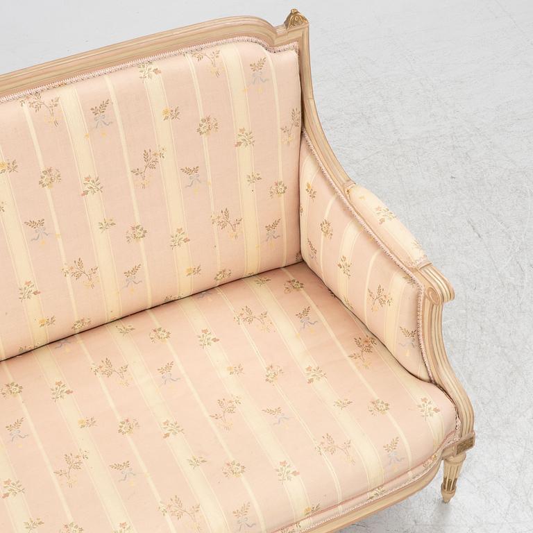 A Gustavian style sofa, late 19th century.