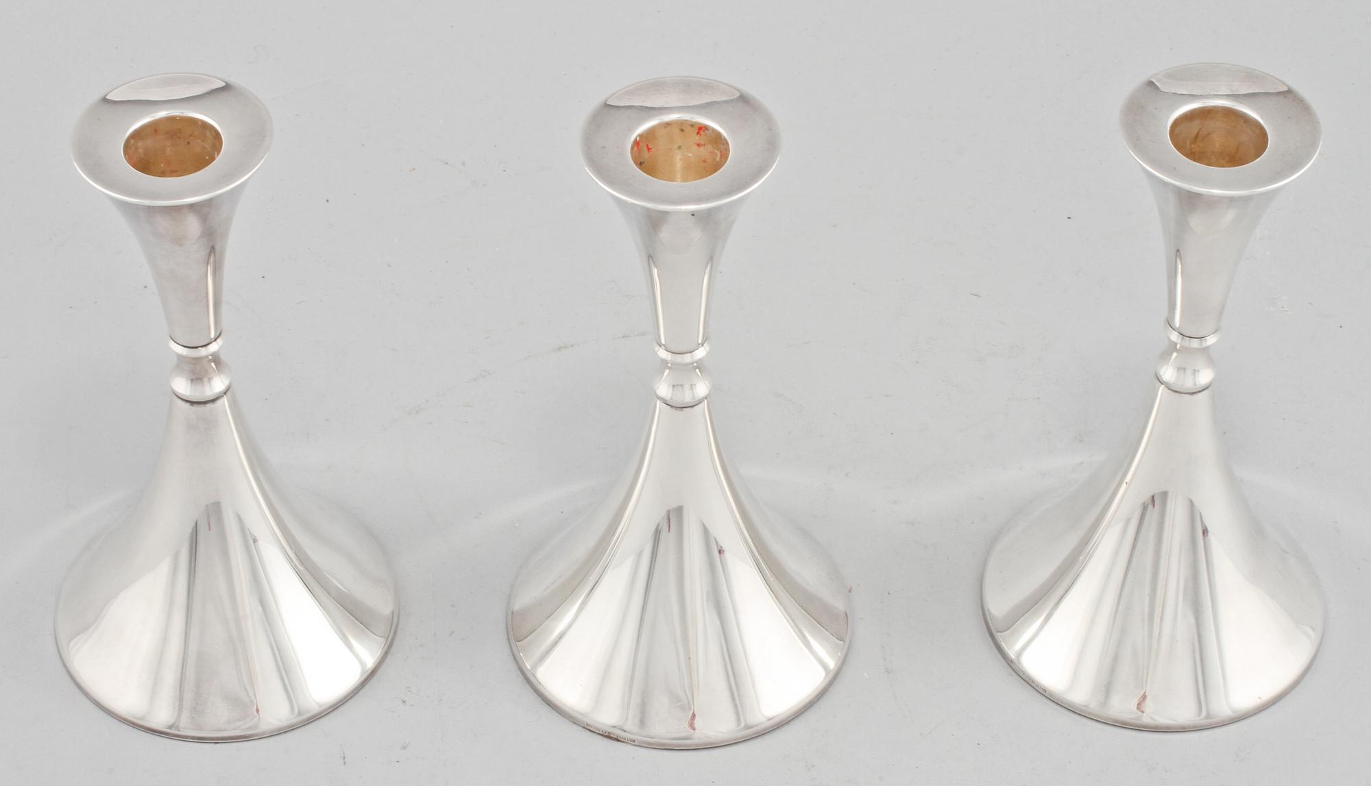 LJUSSTAKAR, 3 st, silver, Ceson, Göteborg, 1991.
