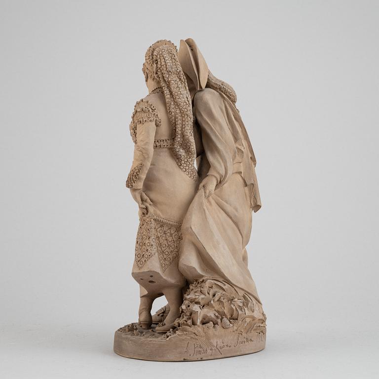 A terracotta sculpture by Antonio Peñas y Leon, Spain, 1883.