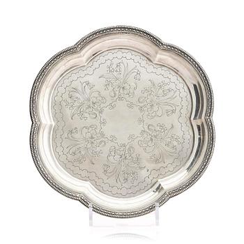 237. A silver dish by Lars Larson & Co Stockholm 1876.