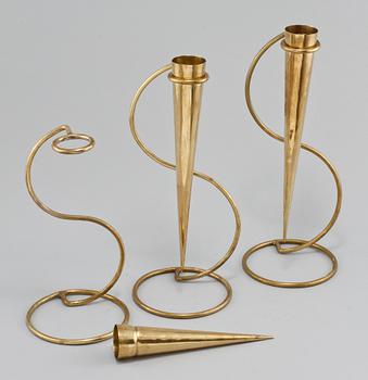 VASER, 3 st, mässing, 1900-talets andra hälft.