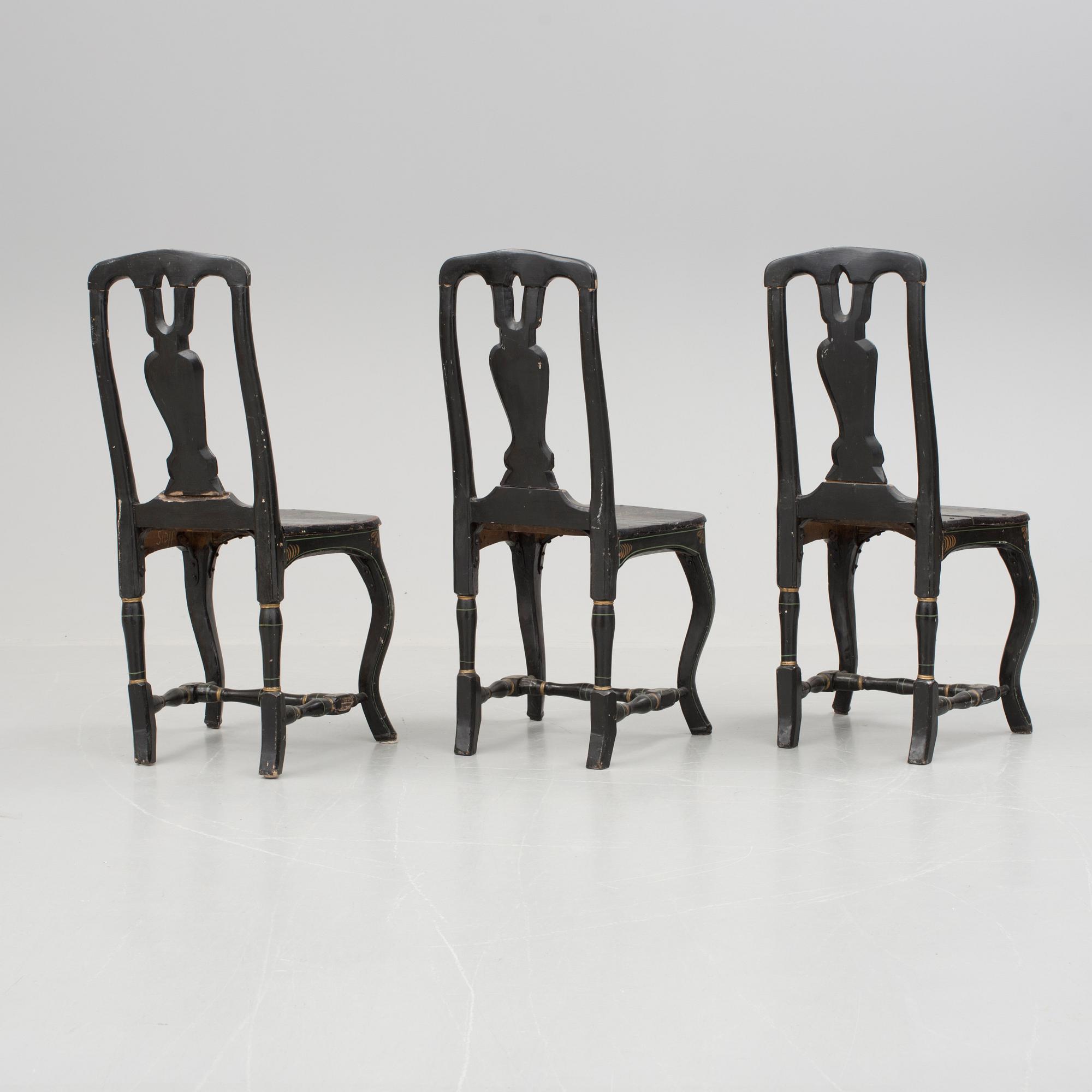 STOLAR, 3 st, senbarock, 1700-tal.