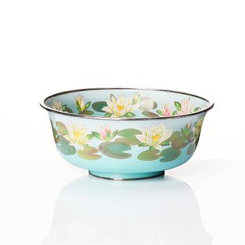 Skål, cloisonné och silver. Japan, 1900-tal.