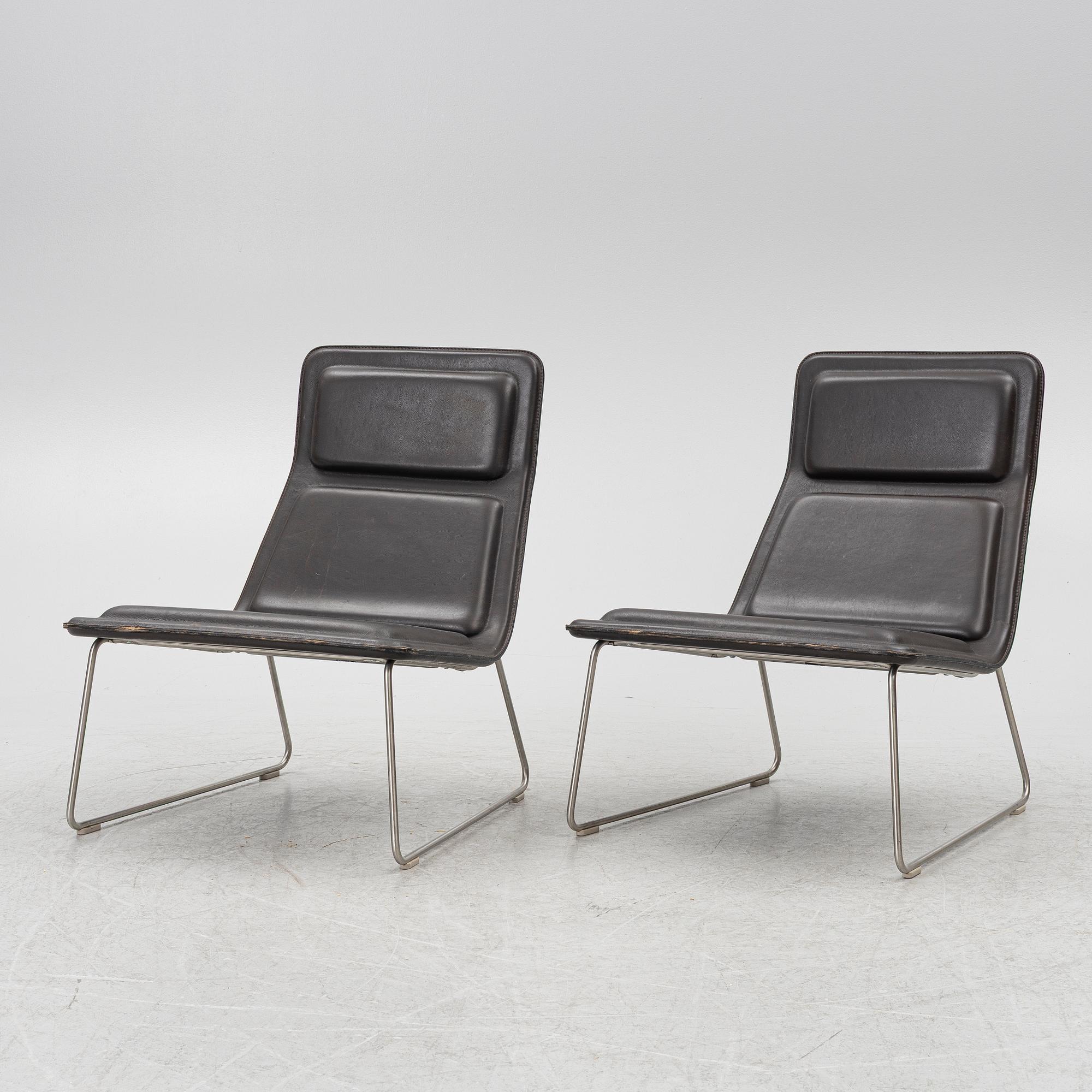Jasper Morrison, armchairs, a pair, "Low and Pad", Cappelini, Italy,