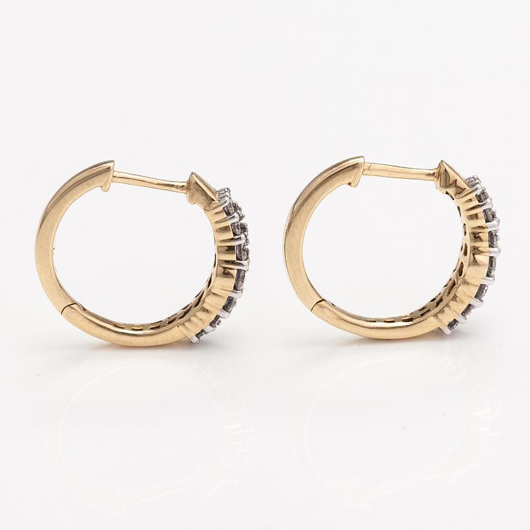 Korvakorupari, 14K kultaa, timantteja n. 0.42 ct yht. Timanttiset, Helsinki.