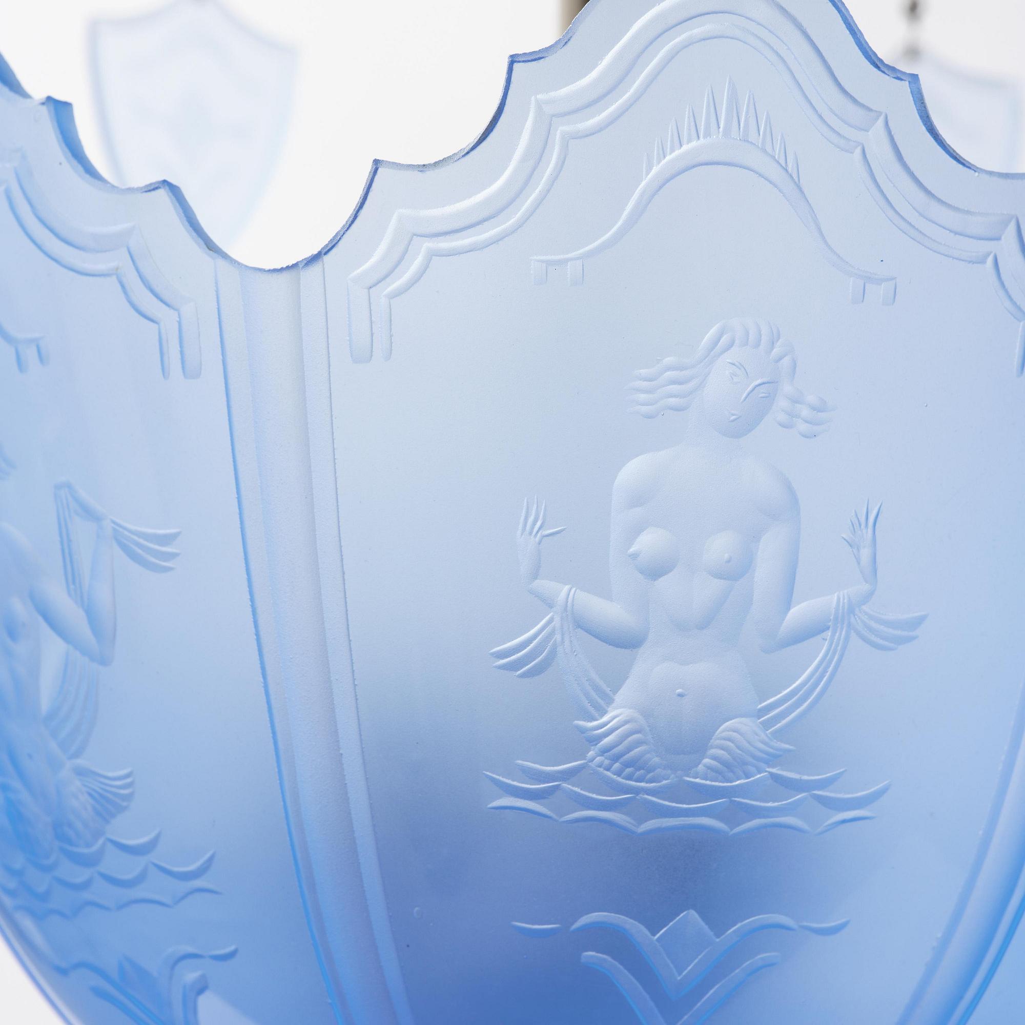 Edward Hald, a Swedish Grace ceiling lamp, Orrefors, 1920s.