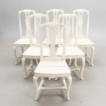 A set of six 17th century Finnish Rococo chairs.