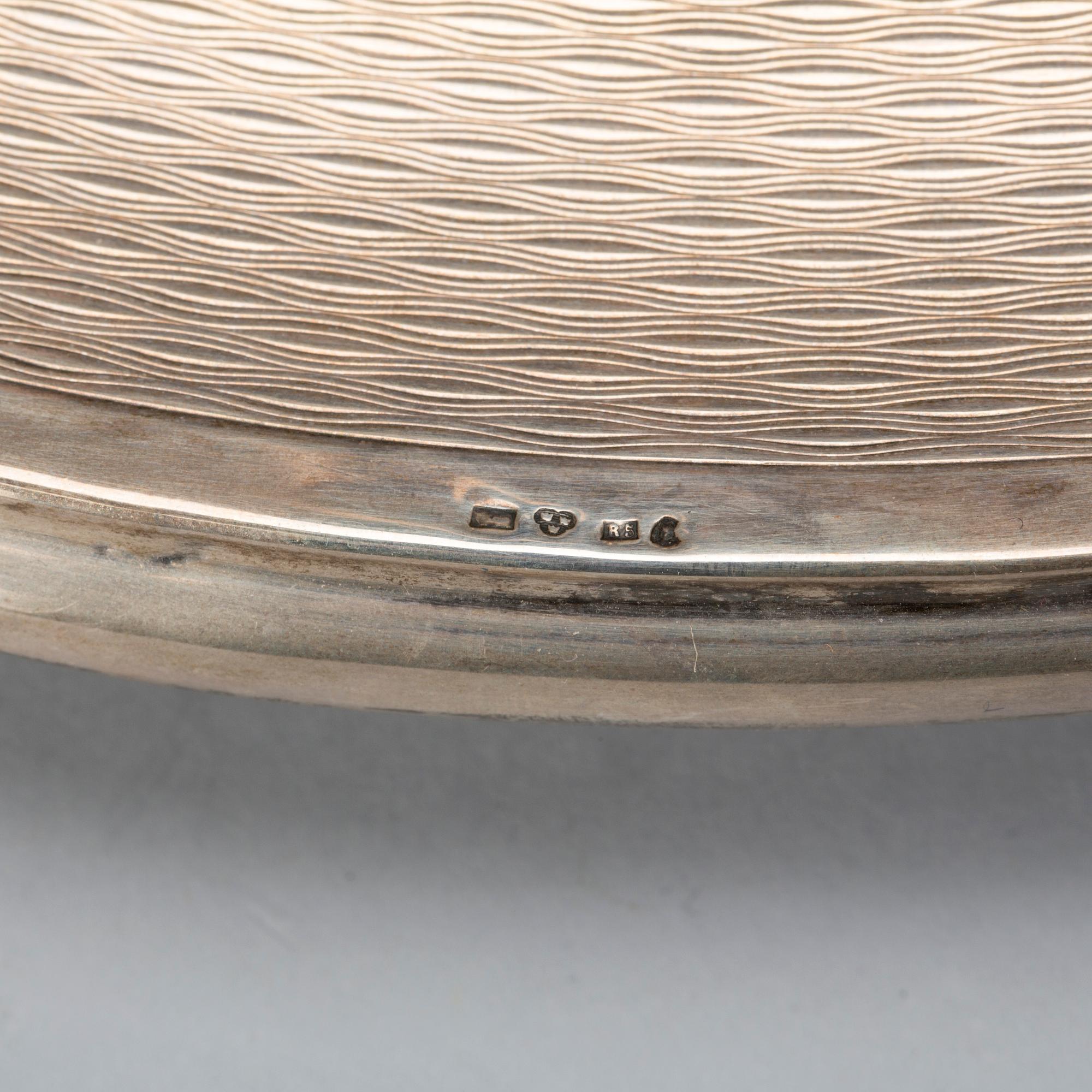 SKRIVSTÄLL, silver, 1871, vikt ca 480g.