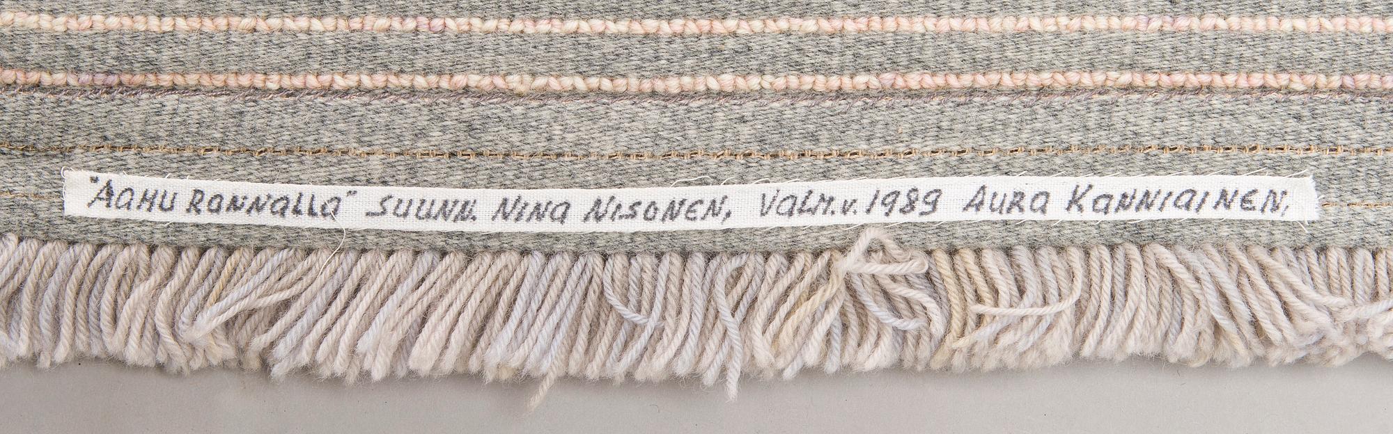 Nina Nisonen, rya, modell för Finska handarbetets vänner. Ca 100 x 125 cm.