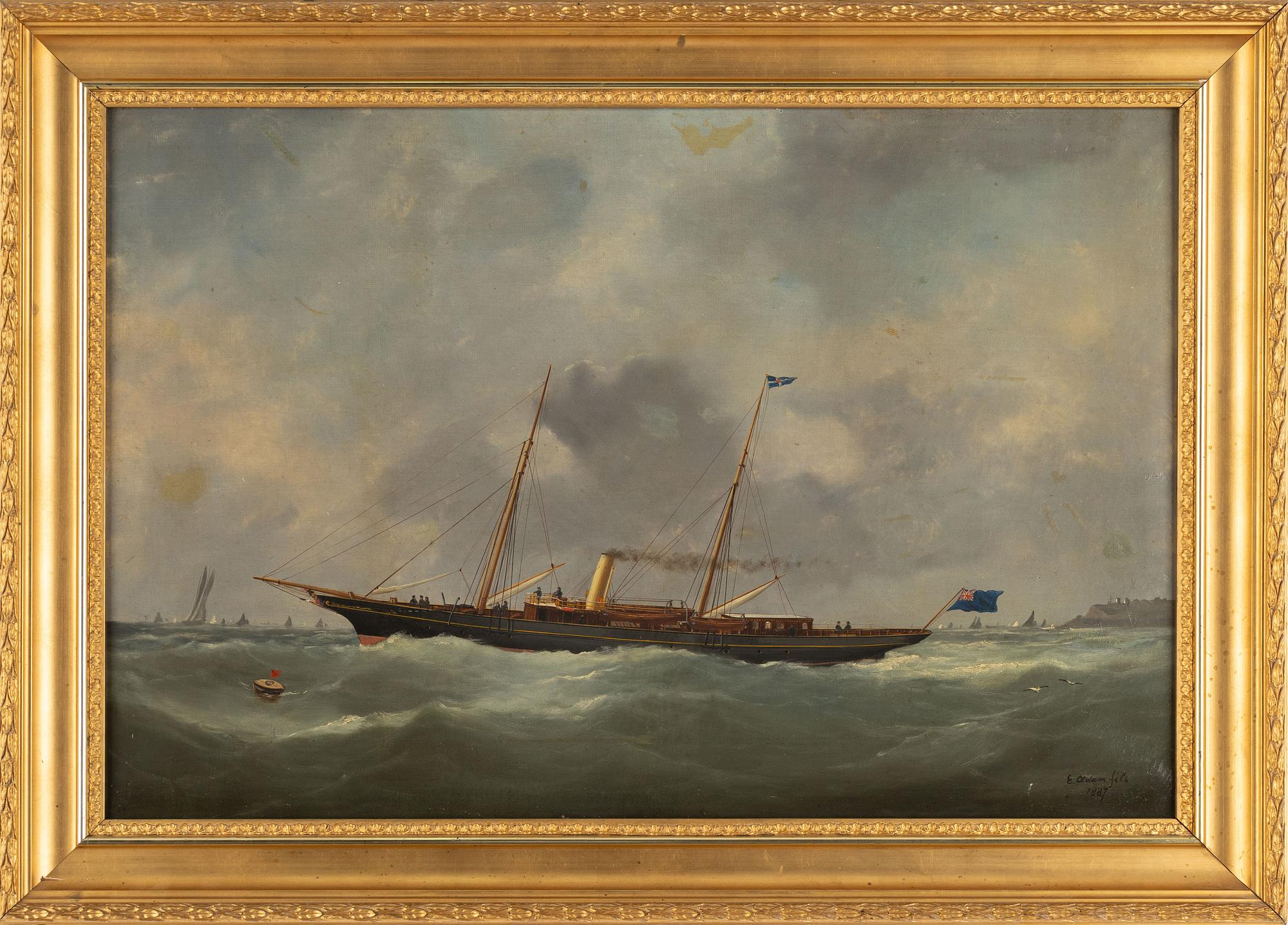 Victor Edouard Adam, olja på duk, signerad och daterad 1887,