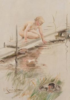 Ingrid Ruin, oil on canvas, signed.