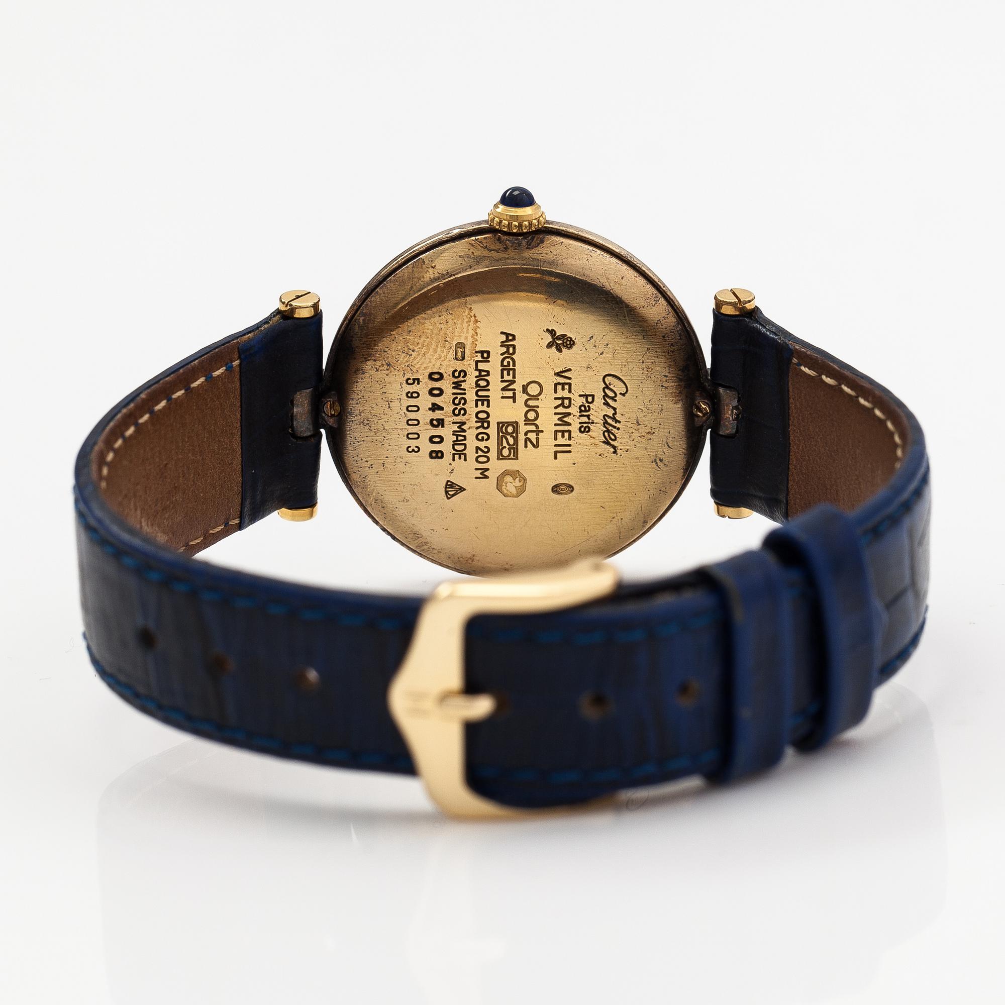 must de Cartier, Vermeil, wristwatch, 30 mm.