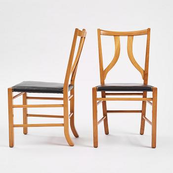 Josef Frank, a set of six dining chairs model "B 2027", Firma Svenskt Tenn, Sweden 1950s.