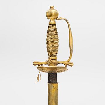 A Swedish infantry officer's sword, with scabbard, end of the 18th Century.