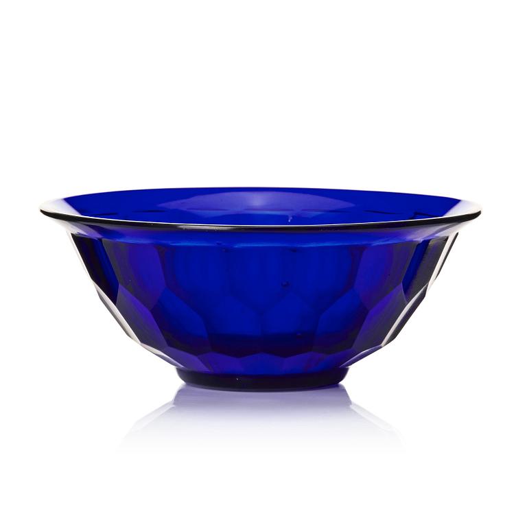 A blue peking glass bowl, Qing dynasty (1644-1912).