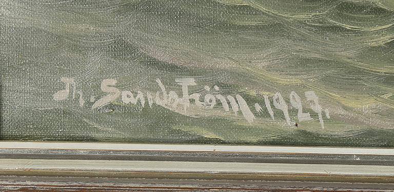 JOHAN OSSIAN ANDERSSON, olja på duk, signerad Th Sandström (pseudonym för J.O Andersson) och daterad 1927.