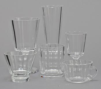 GLASSERVIS, 71 delar, Karlberg, Elis Bergh, Kosta, 1900-tal.