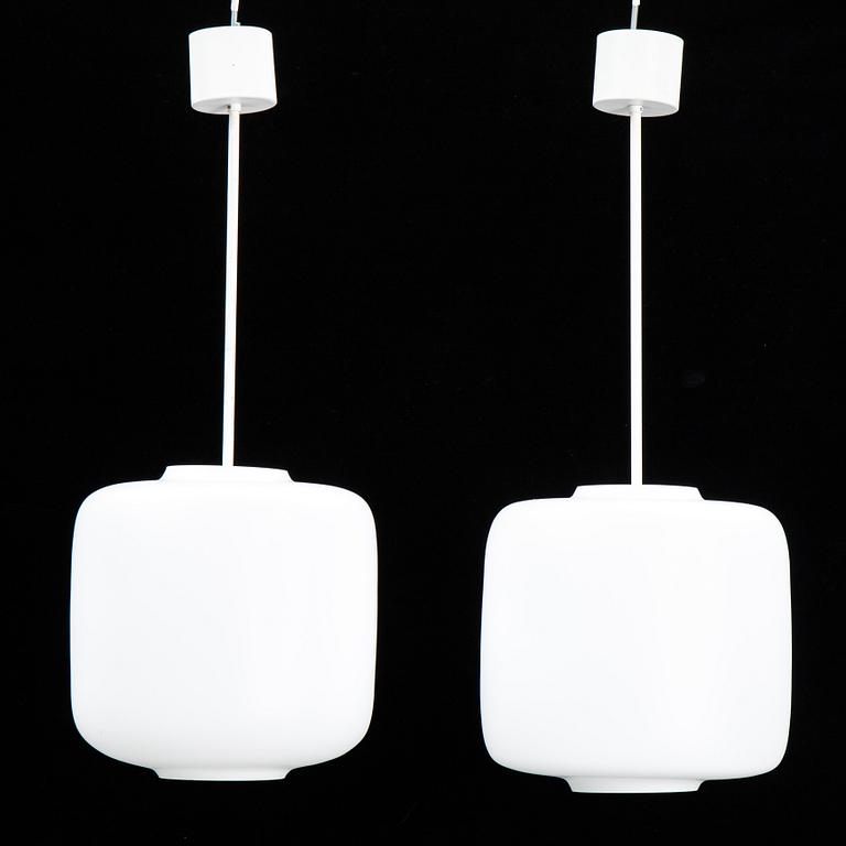 A pair of glass ceiling lights, second half of the 20th Century.