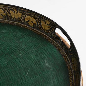 A late gustavian mahogny trey table, late 18th century.
