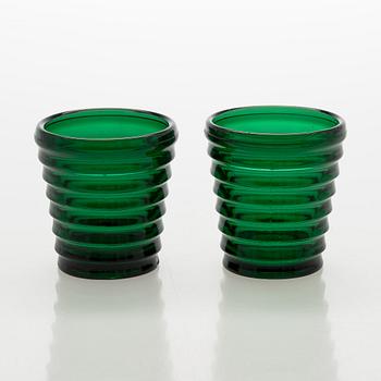 Aino Aalto, a 4-piece set of 1930s ' model 4052 'Bölgeblick' drinking glasses for Karhula Glassworks, Finland.