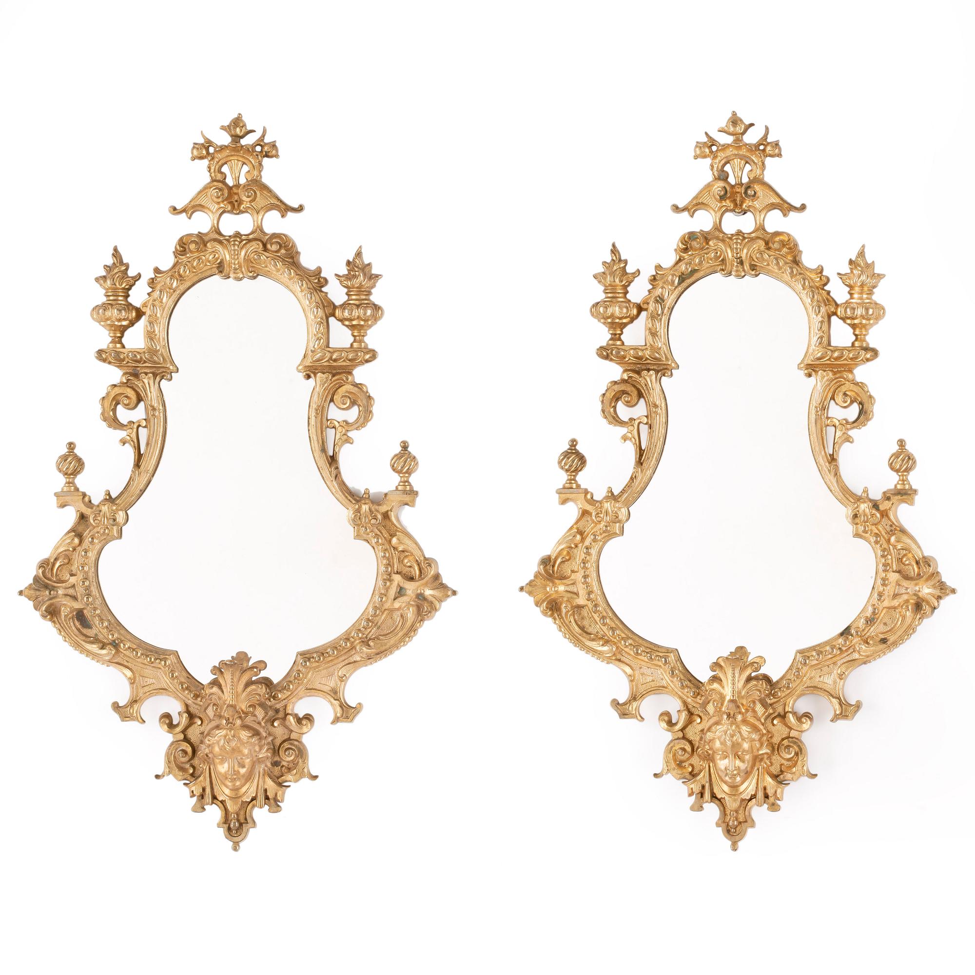 SPEGLAR, ett par, barockstil, 1800-talets andra hälft.