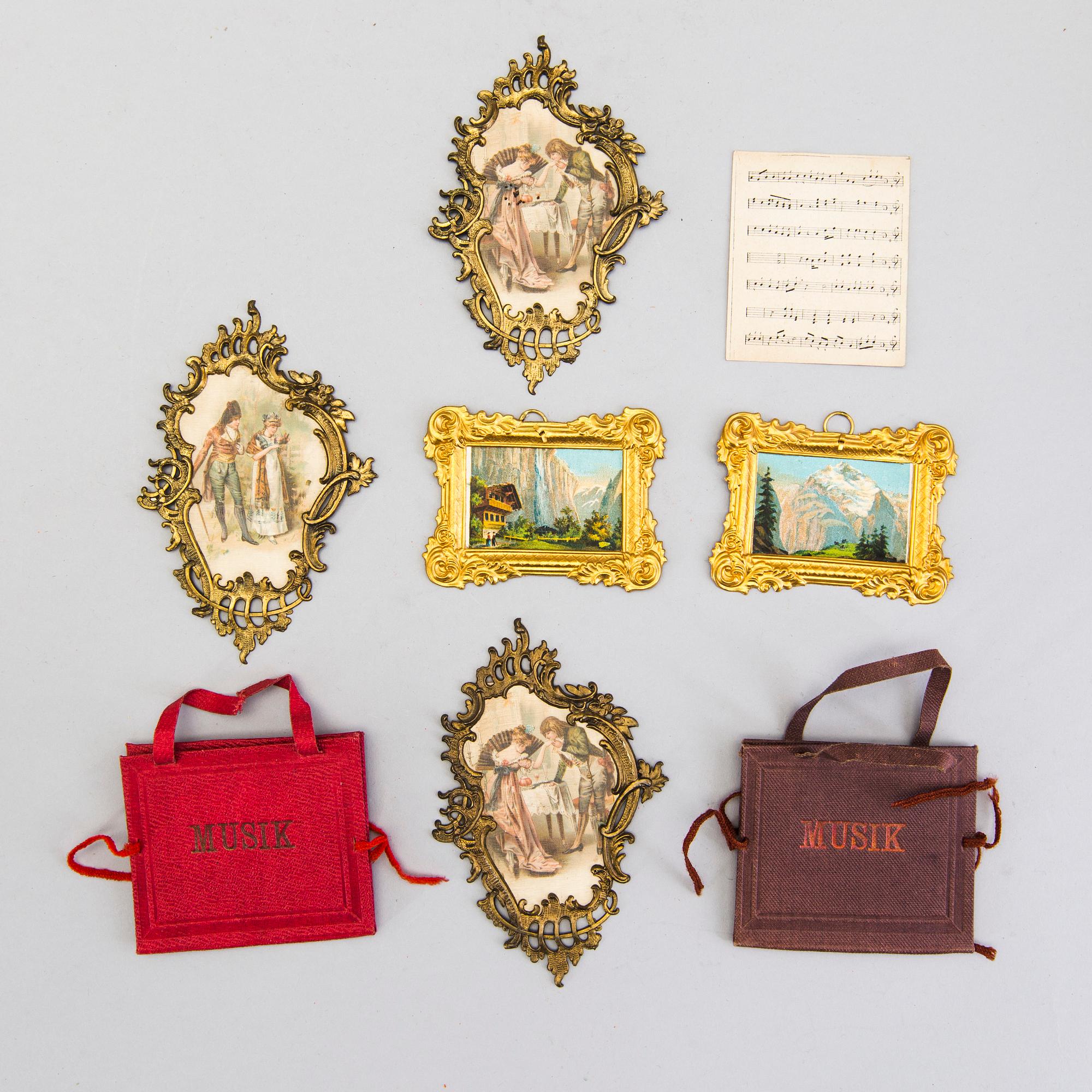 A set of ca 40 pieces of doll house furniture and accessories, including Waltershausen, Germany, 19/20th century.