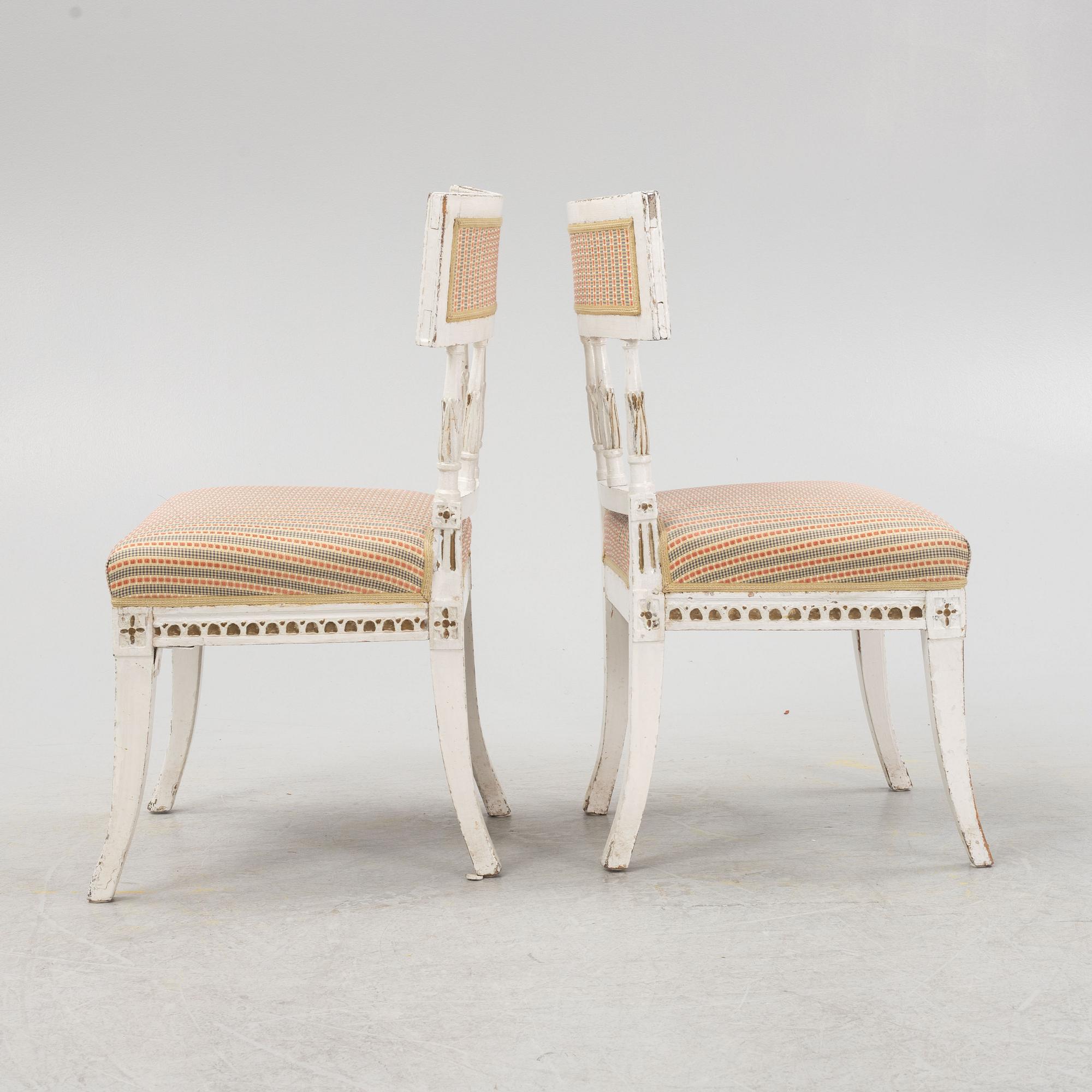 Stolar, ett par, Sengustavianska, 1700-talets slut.