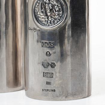 Olle Ohlsson, Three sterling silver beakers, Olle Ohlsson Silversmide, Stockholm 1979.