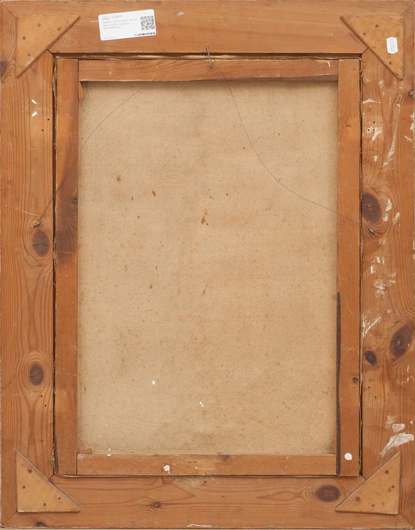 OKÄND KONSTNÄR, olja på duk. Otydligt signatur. 1800/1900-tal.