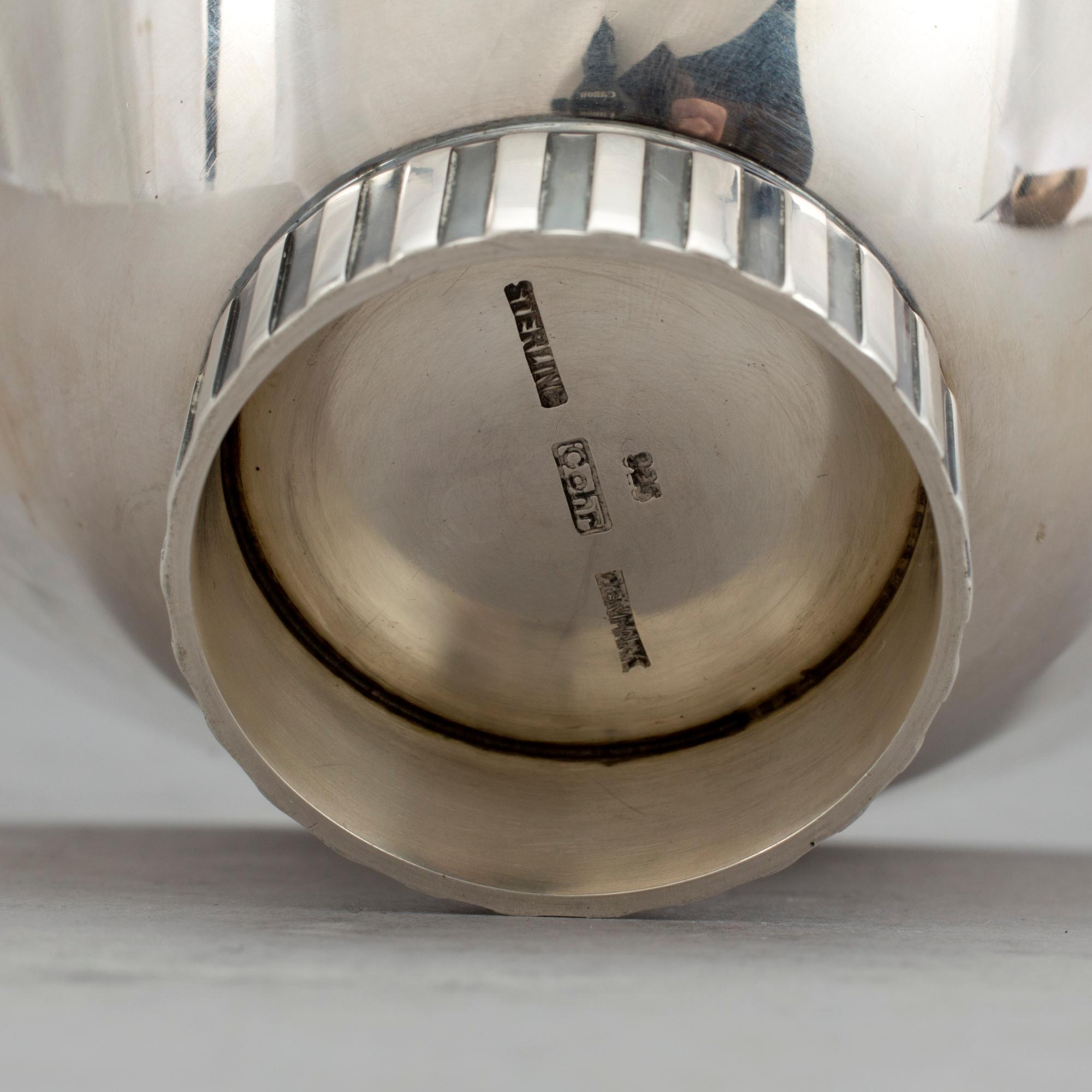 COHR & CO, Danmark. Skål, sterlingsilver, före 1987. Vikt ca 180 gram.